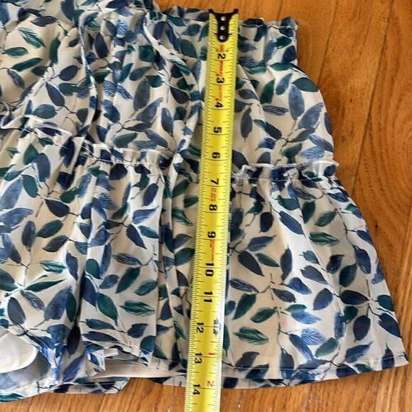 Kendall + Kylie Tropical Indigo‎ Blue Floral Ruffle sheer Shorts Size Small - Picture 9 of 9
